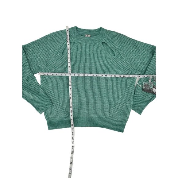 Worthington Petites Crew Neck Sweater Womens Size PL Top Jade Cut Out Detail NEW - Picture 7 of 11